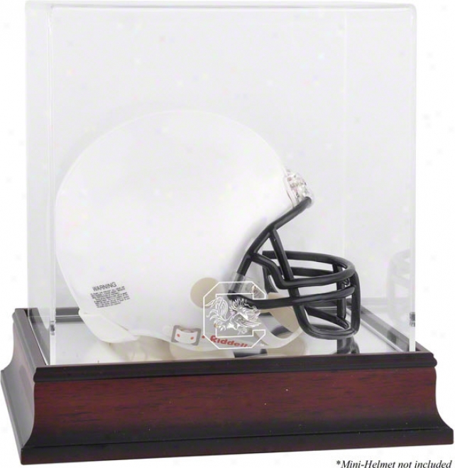 South Carolina Gamecocks Mahogany Logo Mini Helmet Display Cas