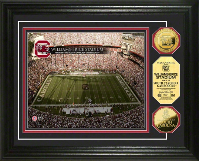 South Carolina Gamecocks Williams Brice Stadium 24kt Gold Coin Photo Mint