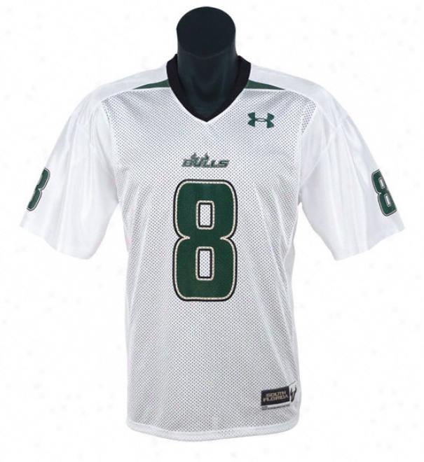 South Florida Bulls -None. 8- White While burdened with Armour Performance Replica Football Jersey