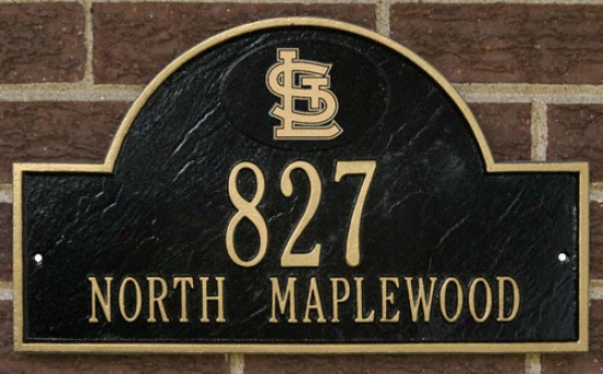 St. Louis Cardinals Black And Gold Personaliz3d Address Wall Plsque