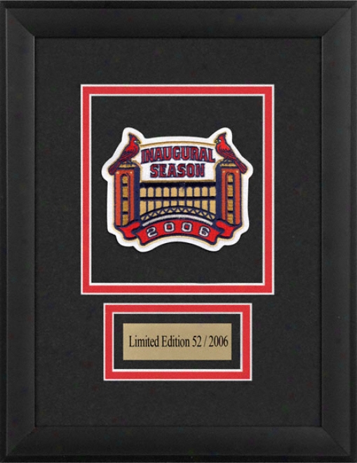 St. Louis Cardinals -busch Stadium Inaugural Season- Framed Patch With Palte