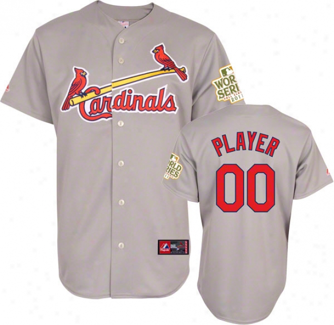 St. Louis Cardinals Jersey: Any Player Road Grey Replica Jersey With 2011 World Series Participant Patch