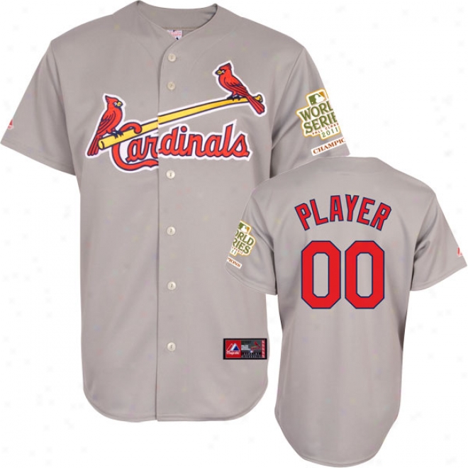 St. Louis Cardinals Jersey: Any Player Road Grey Replica Jersey With 2011 World Series Champions Patch