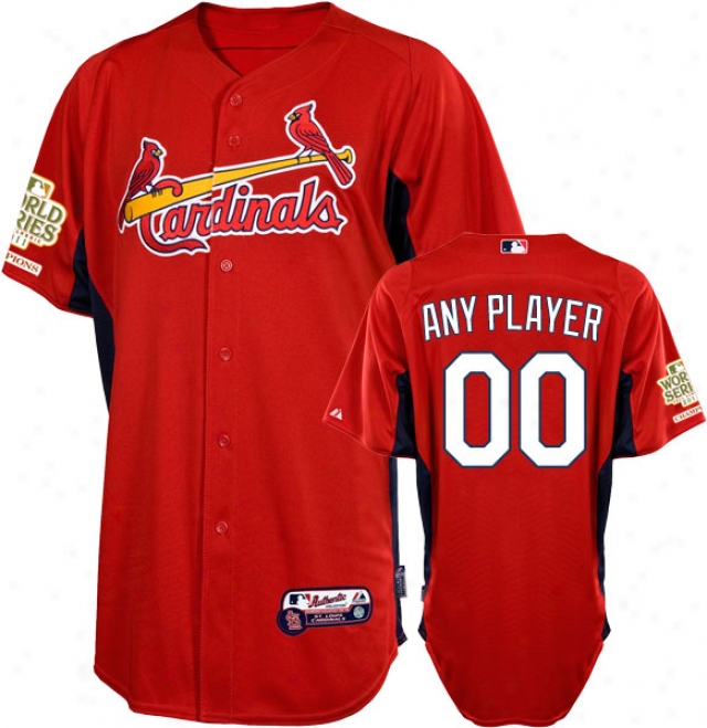 St. Louis Cardinals Jersey: Any Idler Scarlet Authentic Cool Base␞ On-field Batting Practice Jersey With 2011 World Series Champions Patch