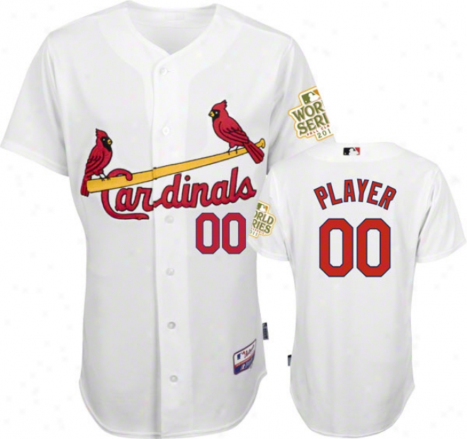 St. Louis Cardinals Jersey: Big & Tall Any Playet Home White Authentic Cool Bas3␞ Jersey With 2011 World Series Participant Patch