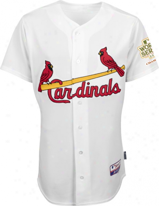 St. Louis Cardinals Jersey: Big & Tall Homee White Authentic Cool Base␞ Jersey With 2011 World Series Champions Patch