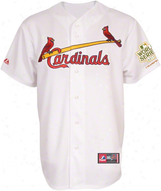 St. Louis Cardinals Jersey: Bkg & Tall Home White Replica Jersey With 2011 World Succession Champions Patch