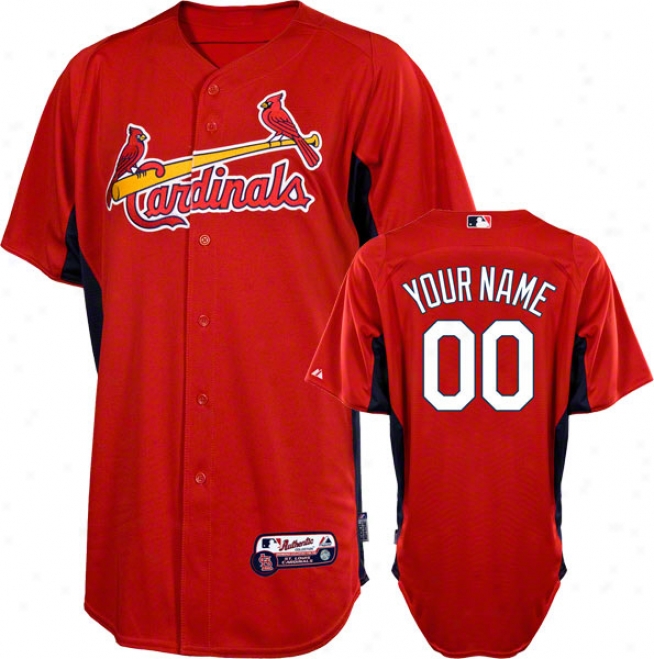 St. Louis Cardinals Jersey: Personalized Authentic Scarlet On-field Batting Practice Jersey