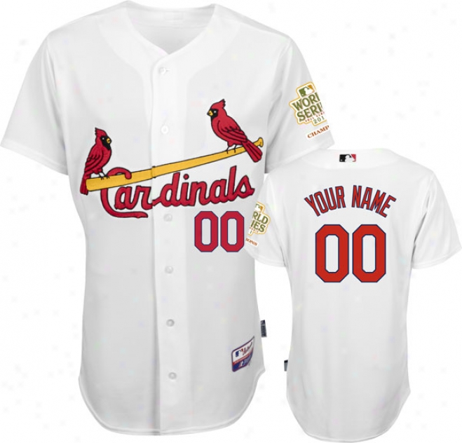 St. Louis Cardinals Jersey: Personalized Home White Authentic Cool Base␞ Jersey With 2011 World Series Champions Patch