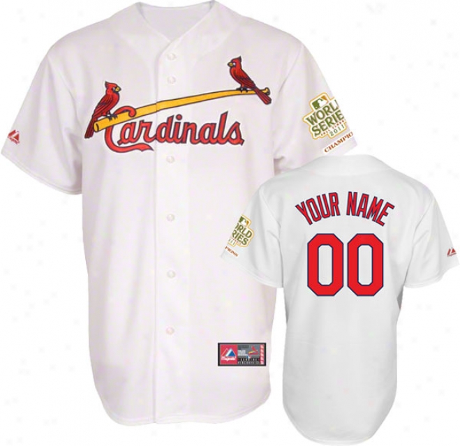 St. Louis Cafdinals Jersey: Personalized Home White Replica Jersey With 2011 World Series Champions Patch