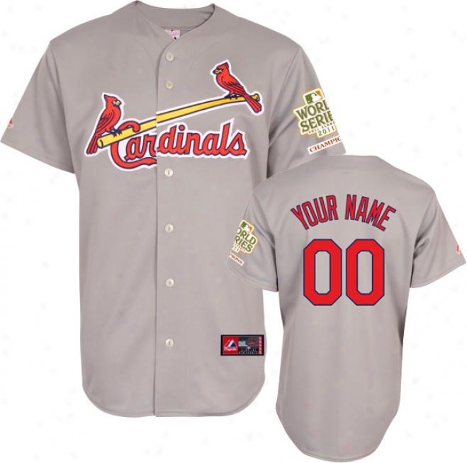 St. Louis Cardinals Jersey: Personalized Road Grey Replica Jersey With 2011 World Series Champions Patch