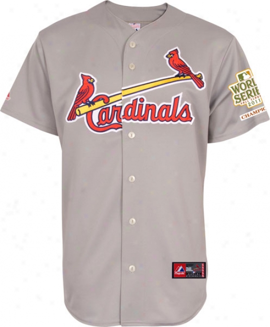 St. Louis Cardinals Jersey: Road Grey Replica Jersey With 2011 World Series Champions Patch