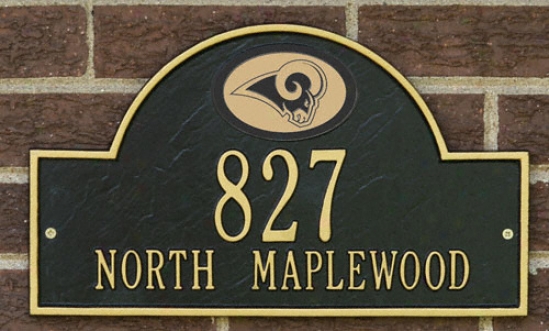 St. Louis Rams Black And Gold Personalized Address Wall Plaque