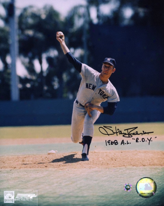 Stan Bahnsen New York Yankees Autographed 8x10 Photograph With 1968 Al Roy Inscription