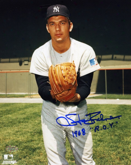 Stan Bahnsen New York Yankees - Glove Pose - 8x10 Autogaphed Photograph With 68 Roy Inscription