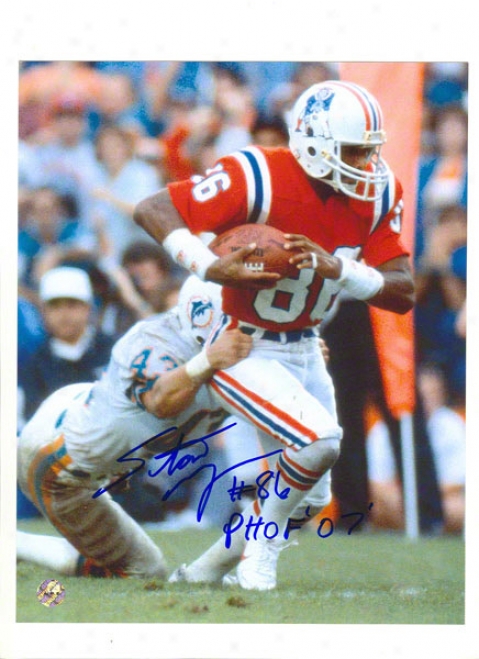 Stanley Morgan Autographed New England Patriots 8x01 Photo Inscribed &quotpats Hof&quot