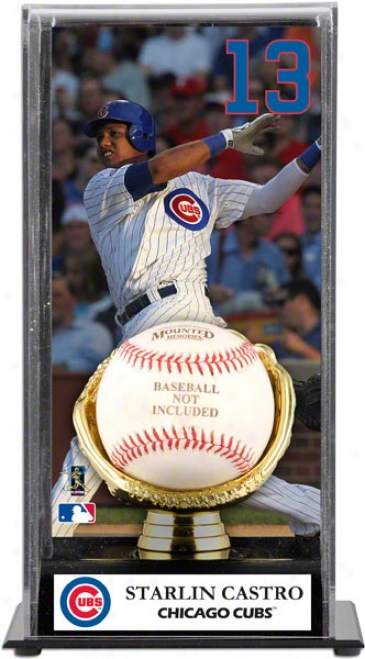 Starlin Castro Gold Glove Baseball Display Case  Details: Chicago Cubs