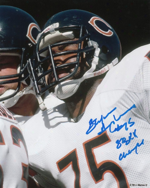 Stefan Humphries Chicago Bearw Autographed 8x10 Photograph With Sb Xx Champs Inscription