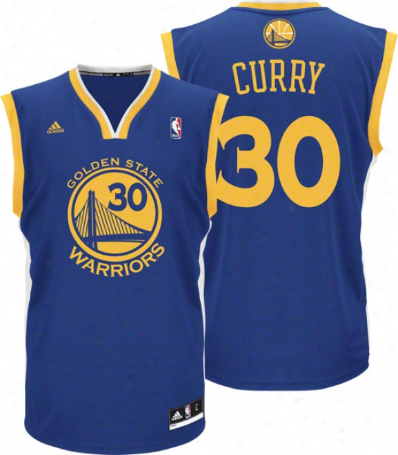 Stephen Curry Jersey: Adidas Revolution 30 Blue Replica #30 Golden State Warriors Jersey