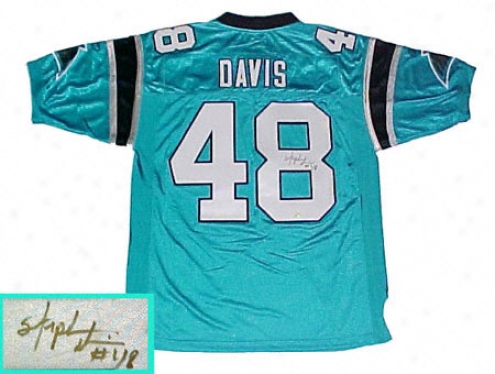 Stephen Davis Carolina Panthers Autographed Blue Jersey