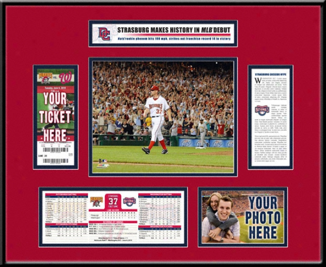 Stephen Strasburg Washington Nationals 2100 Mlb Debut Ticket Frame