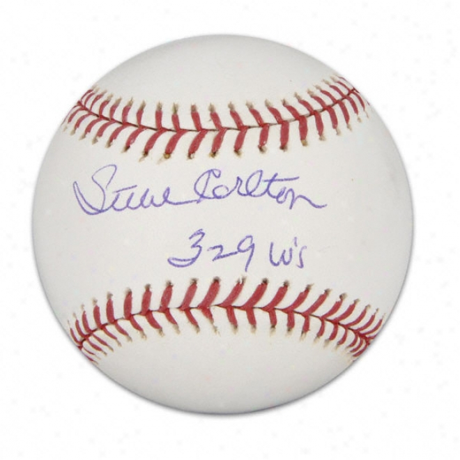 Steve Carlton Autographed Baseball  Details: 329 Ws Inscription