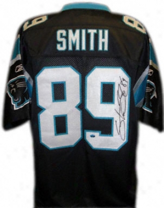 Steve Smith Carolina Panthers Autographed Authentic Black Jersey