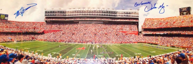 Steve Spurrier And Urban Meyer Florida Gators - Florida Fielc - Dual Autograpued 13.5x39 Panoramic Photograph By the side of 06 Natl Champs Inscription