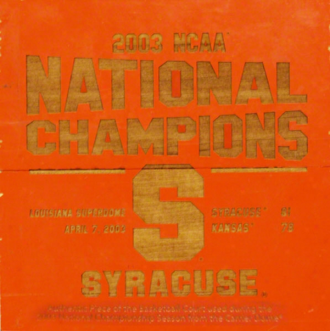 Syracuse Orange Game Used Floor Piece