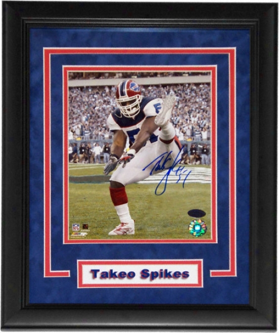 Takeo Spikes Buffalo Bills - Celebration - Form Framed Autogrzphed 8x10 Photograph