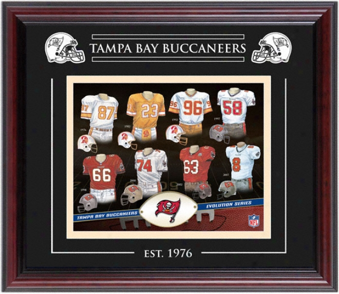 Tampa Bay Buccaneers - Evolution - Framed 8x10 Collage With Laser Etching