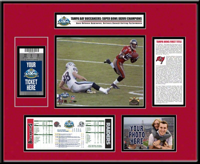 Tampa Bay Buccaneers Super Goblet Xxxvii Ticket Frame