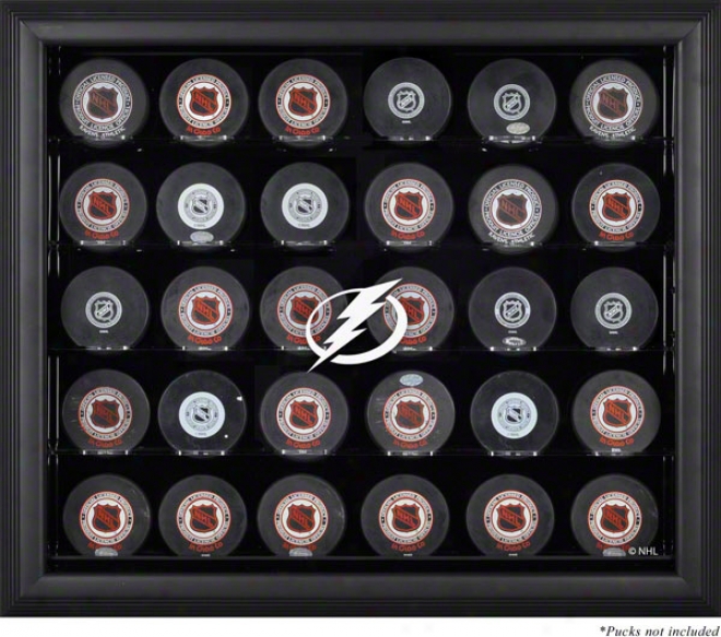 Tampa Bay Lightning Framed 30 Hockeg Puck Logo Display Case