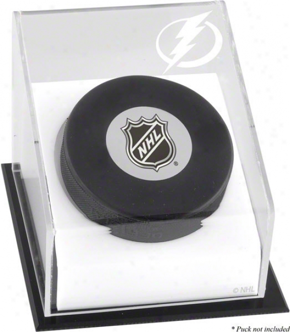 Tampa Bay Lightning Hockey Puck Logo Display Case