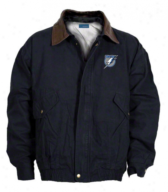 Tampa Bay Lightning Jacket: Navy Reebok Navigator Jacket