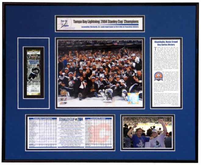 Tampa Bay Lightning - Team Celsbration - 2004 Stanley Cup Ticket Frame