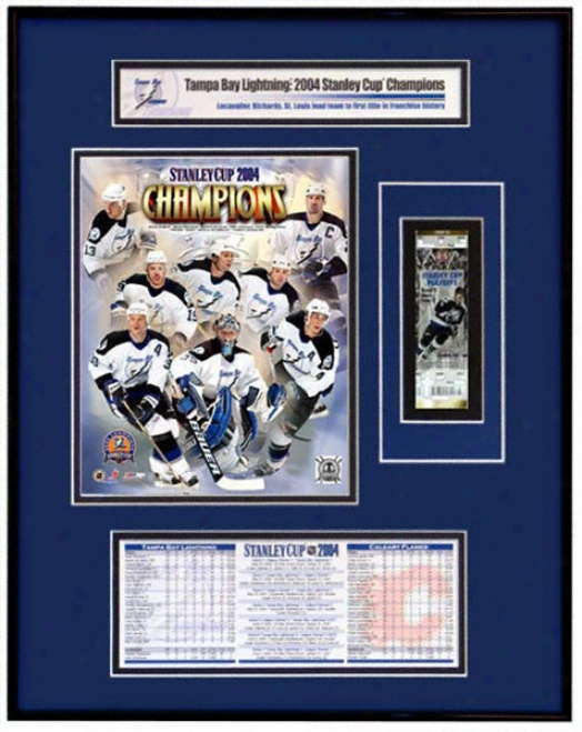 Tampa Bay Lightning - Team Collage - 2004 Stanley Cup Ticket Frame Jr.