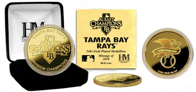 Tampa Bay Rays 2010 A.l East Division Champions 24kt Gold Coin