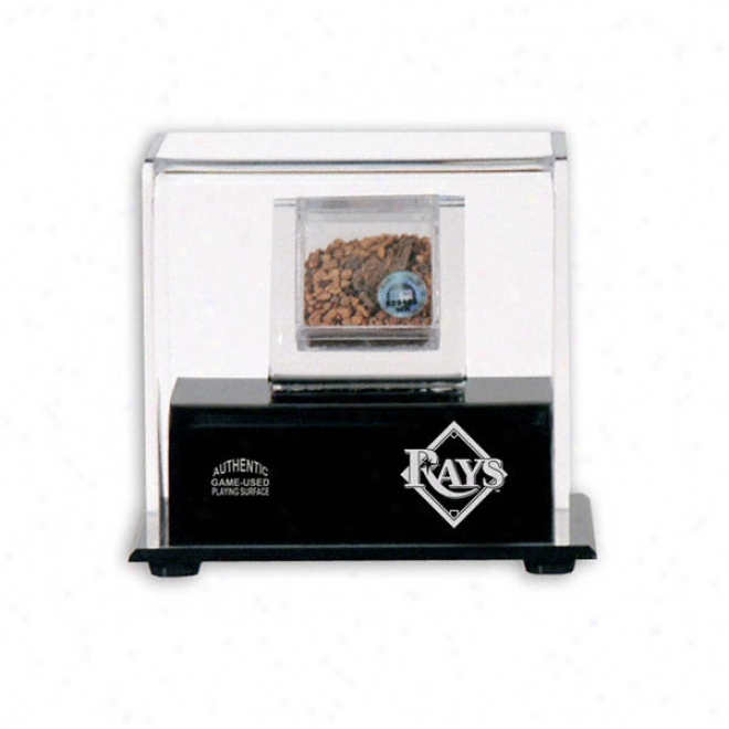 Tampa Bay Rays Game Used Infield Dirt With Logo Display Case