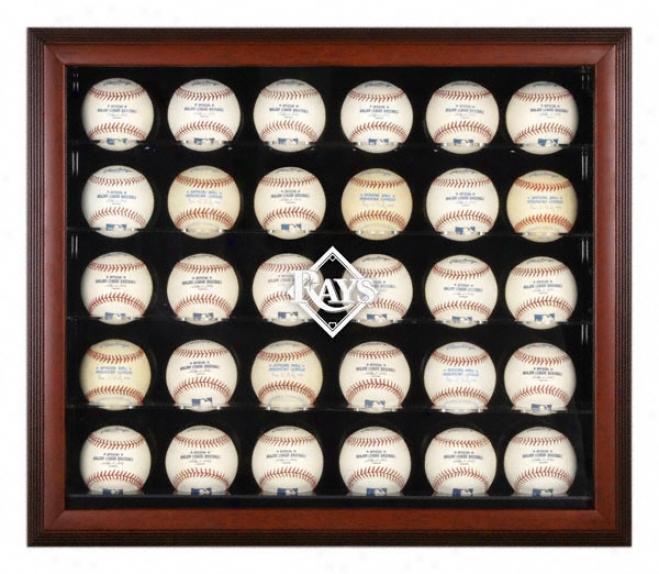 Tampa Bay Rays Mahogany Framed 30-ball Logo Display Case