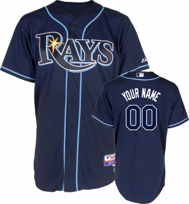 Tampa Bay Rays - Personalized With Your Name - Authentic Cool Base␞ Alternate Navy On-field Jersey