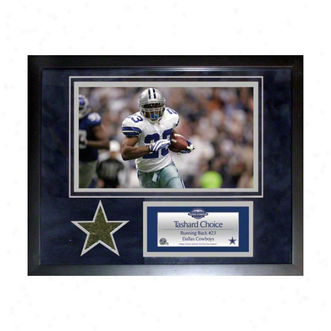 Tashard Choice Dallas Cowboys 11x14 Framed Collage With Game Used Sod Photo & Namepltae