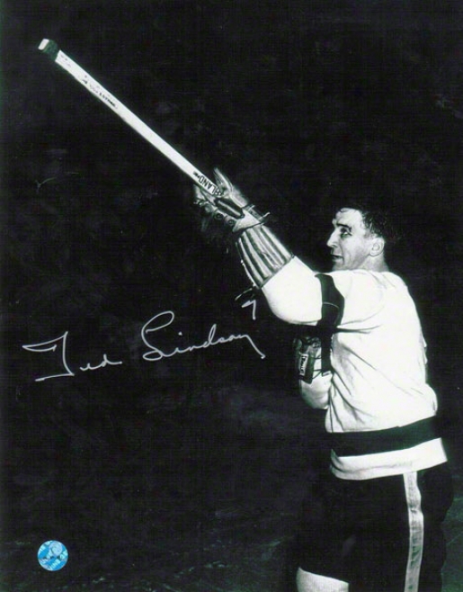 Ted Lindsay Detroit Red Wings Au5ographed 8x10 Photo High Stick