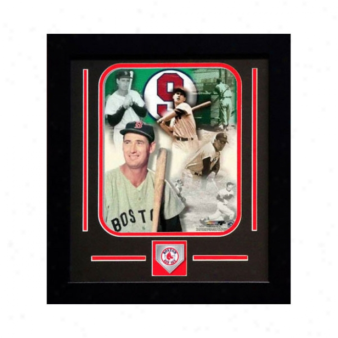 Ted Williams Booston Red Sox Sweep Collage Framed 8x10 Photograph With Team Medallion