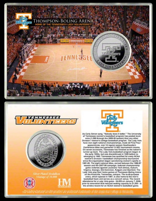 Tennessee Volunteers Lady Vols Thompson-boling Arena Silver Coin Card