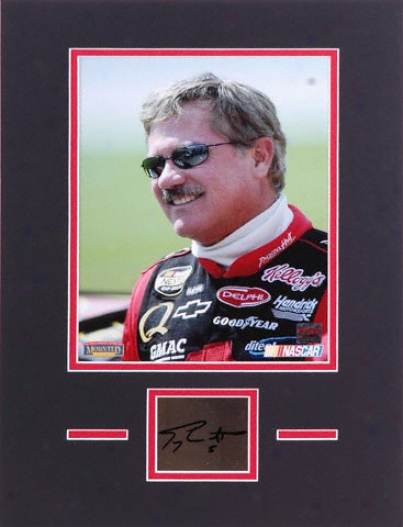 Terry Labonte Matted 8x10 Photograph Wifh Autographed Cut Piece