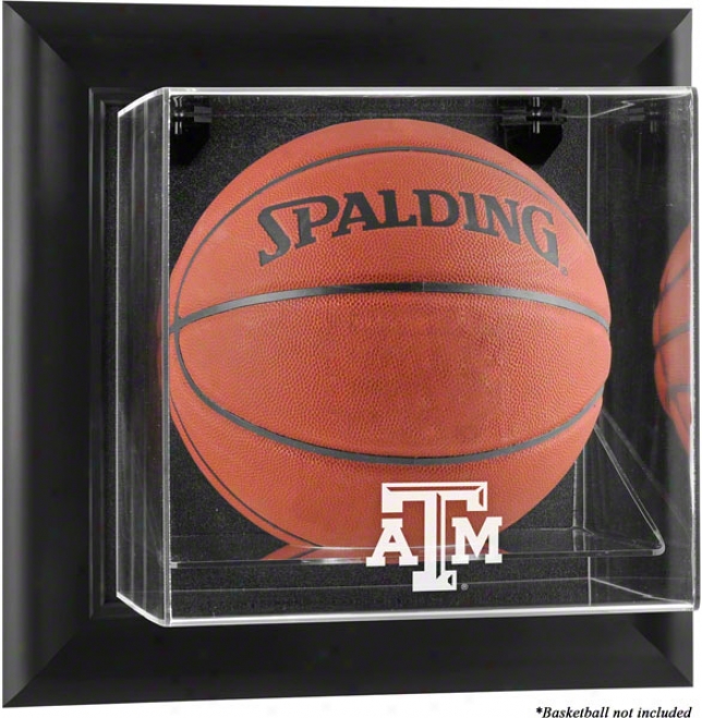 Texas A&m Aggies Framec Wall Mounted Logo Basketball Display Case