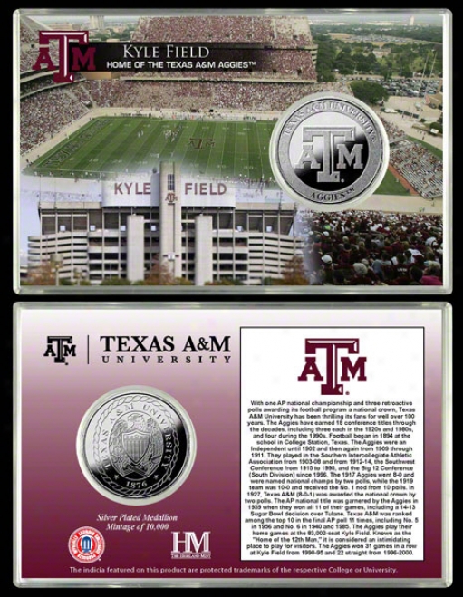 Texas A&m Aggies Kyle Field Silver Coin Card