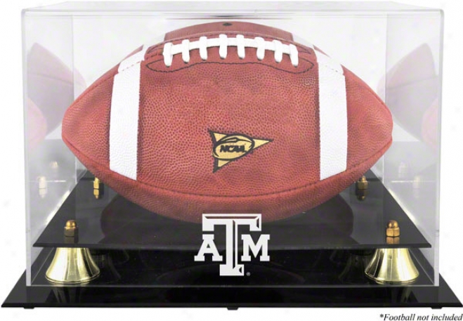 Texas A&m Logo Football Display Case  Details: Golden Clazsic, Mirror Back