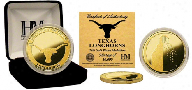 Texas Longhorns 24kt Gold Coin